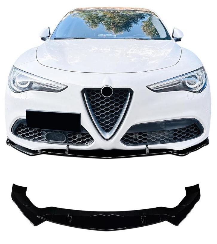 Voorspoiler | Alfa Romeo Stelvio | 2017-2023 | glanzend zwar, Auto diversen, Tuning en Styling, Verzenden