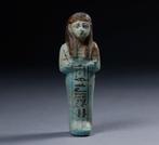 Oud-Egyptisch Faience Shabti, met rapport. - 13.7 cm