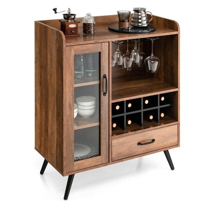 2dekans | Coast Vintage Wijnkast - Met Wijnrek en, Huis en Inrichting, Tafels | Salontafels, Ophalen of Verzenden