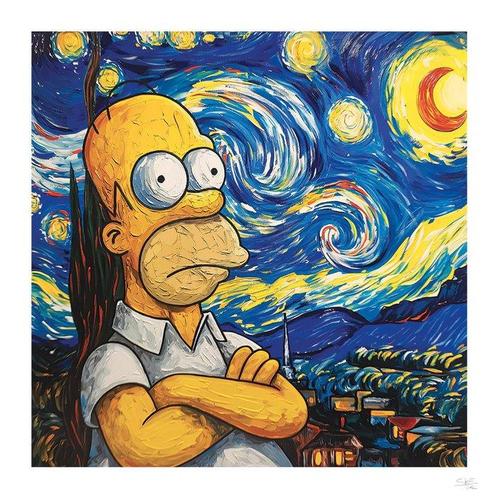 SKE - Homer Night, Antiek en Kunst, Kunst | Schilderijen | Modern