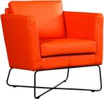 Oranje leren moderne design stoel - Toledo Leer Orange, Nieuw, Leer, Ophalen of Verzenden, 75 tot 100 cm
