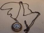 Zilver - Ketting met hanger - collier met horloge, Antiek en Kunst