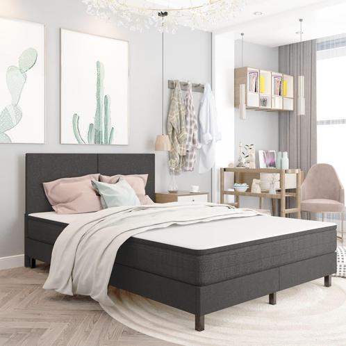 vidaXL Boxspringframe stof grijs 160x200 cm, Huis en Inrichting, Slaapkamer | Bedden, Nieuw, Verzenden