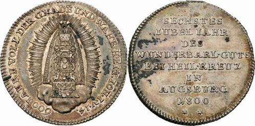 Augsburg, Bistum Augsburg Medaille 1800 zilver 600 Jahre..., Postzegels en Munten, Penningen en Medailles, Verzenden