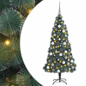 vidaXL Kunst kerstboom met verlichting en ballen set Groen beschikbaar voor biedingen
