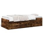 vidaXL Slaapbank met lades 100x200 cm bewerkt hout gerookt, Maison & Meubles, Chambre à coucher | Lits, Verzenden