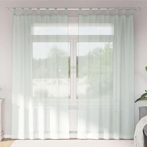 vidaXL Gordijnen voile met lussen 2 st 140x225 cm lichtgrijs, Huis en Inrichting, Stoffering | Gordijnen en Lamellen, Nieuw, Verzenden