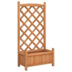 Plantenbak met latwerk | Vurenhout bruin | Tweede Kansje..., Tuin en Terras, Bloembakken en Plantenbakken, Verzenden, Minder dan 60 cm