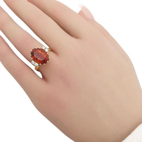 Ring - 18 karaat Geel goud - 6.16ct. tw. Citrien - Diamant, Handtassen en Accessoires, Ringen