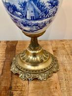 Lampe de table - Porcelaine, Laiton - Lampe style Delft