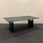 Design tafel / vergadertafel 200x100 cm, zwart glazen blad -, Gebruikt, Bureau