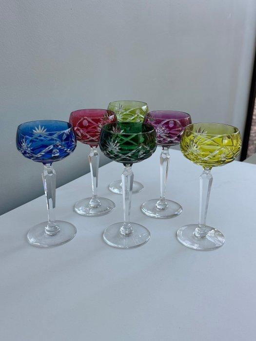 Val Saint Lambert - Verre à vin (6) - Bonn tl Fantasie -, Antiquités & Art, Antiquités | Verre & Cristal