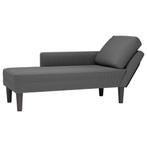 vidaXL Chaise longue met kussen corduroy stof donkergrijs, Huis en Inrichting, Verzenden, Nieuw