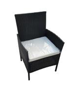 Rattan tuinstoel 4 stuks zwart, Tuin en Terras, Ophalen of Verzenden, Nieuw, Wicker