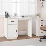 vidaXL Bureau 95x50x75 cm massief grenenhout wit, Verzenden