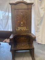 A rare intarsia Renaissance style throne chair - Chaise -