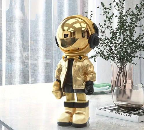 Figuur - Gouden Astronaut met weerspiegelende helm - Hars, Antiek en Kunst, Curiosa en Brocante