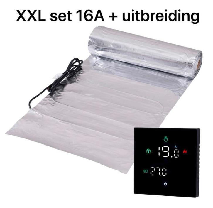 XXL  elektrische vloerverwarming  16A 100 m², Doe-het-zelf en Bouw, Verwarming en Radiatoren
