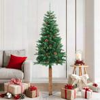 vidaXL Kerstboom met echt hout en dennenappels smal 180 cm, Verzenden, Nieuw