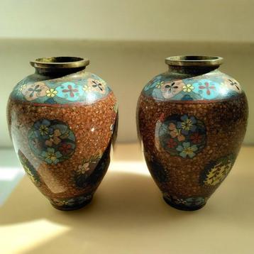 Vase - emaux - Japon - Vases cloisonnés polychromes (Sans