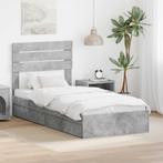 vidaXL Opbergbed met hoofdeinde Beton Grijs 75 x 190 cm, Verzenden, Nieuw