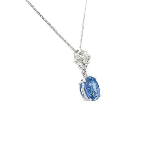Zonder Minimumprijs - Ketting met hanger - 14 karaat Witgoud, Handtassen en Accessoires, Antieke sieraden