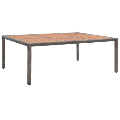 vidaXL Table de jardin Gris 200x150x74 cm Résine tressée, Tuin en Terras, Tuinsets en Loungesets, Verzenden