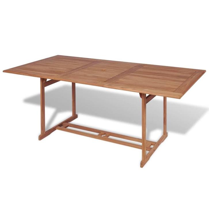 vidaXL Tuintafel 180x90x75 cm massief teakhout, Tuin en Terras, Tuintafels, Nieuw, Verzenden