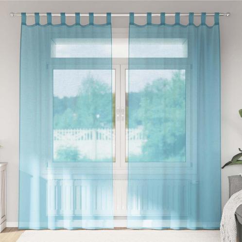 vidaXL Gordijnen voile met lussen 2 st 140x245 cm turkoois, Huis en Inrichting, Stoffering | Gordijnen en Lamellen, Nieuw, Verzenden