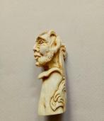 Sculpture, pommeau diable - 68 mm - bois de cerf, Antiquités & Art