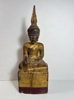 Antico Buddha Lanna in legno dorato - Beeld - Thailand, Antiek en Kunst