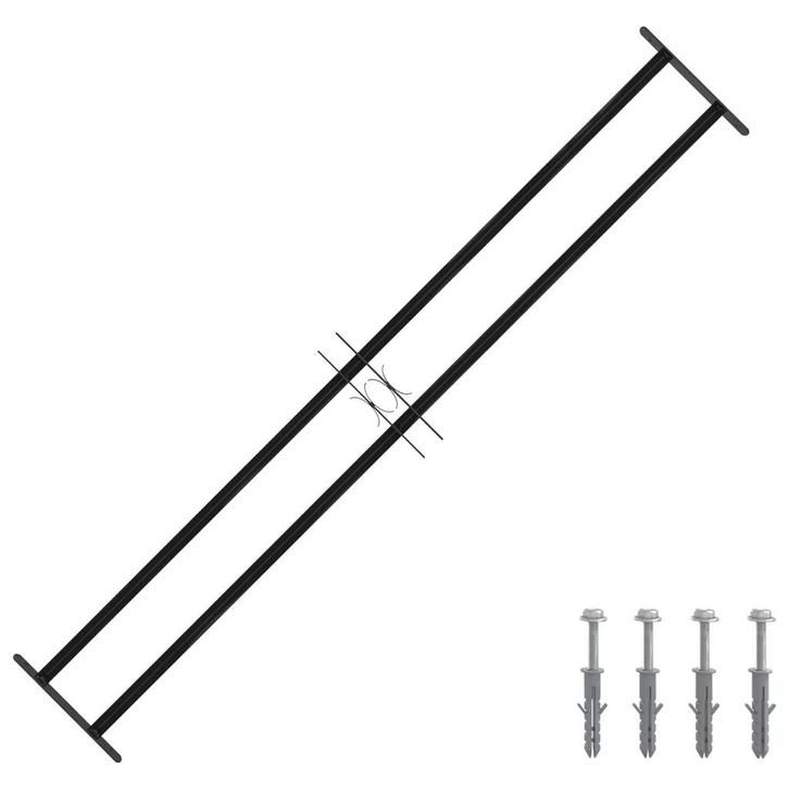 vidaXL Raam Rooster Zwart 176 x 30 cm Gepoedercoat staal, Doe-het-zelf en Bouw, Raamkozijnen en Schuifdeuren, Nieuw, Verzenden