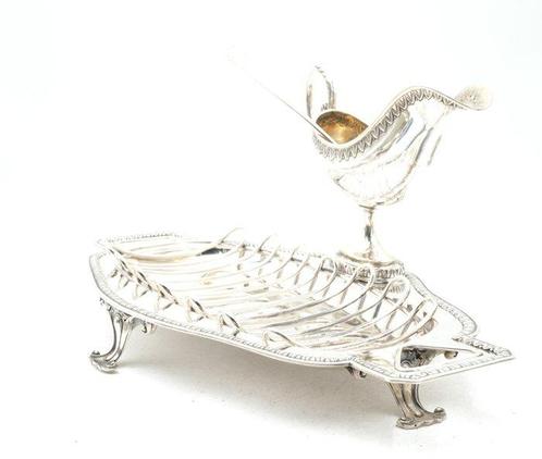 Plateau de service - Argent 833 - Plateau avec saucière, Antiek en Kunst, Antiek | Zilver en Goud