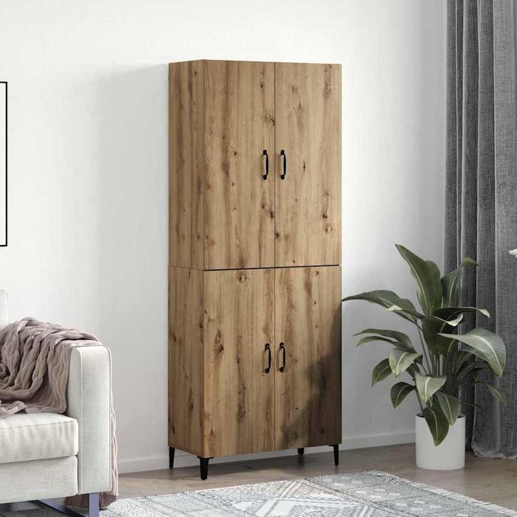 vidaXL Highboard artisanaal eikenkleurig 69.5 x 34 x 180 cm, Huis en Inrichting, Kasten | Dressoirs, Nieuw, Verzenden