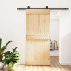 vidaXL Schuifdeur met beslag 90x210 cm massief grenenhout, Verzenden, Nieuw
