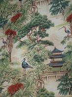 (1) - Esclusivo tessuto art deco con pagoda giapponese