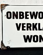 Emaille bord - No reserve-Emaille bord Onbewoonbaar