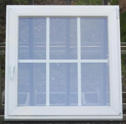 pvc raam , chassis , venster 98 x 98 wit / zwart ral 9011, Doe-het-zelf en Bouw, Raamkozijnen en Schuifdeuren, Inclusief glas