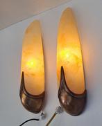 Lampe murale (2) - Verre, Laiton - Appliques murales vintage