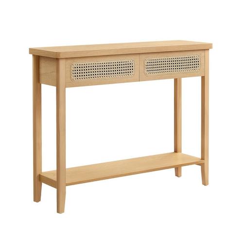 Haltafel - - 2 lades - Afgeronde hoeken - Beige, Huis en Inrichting, Tafels | Sidetables, Nieuw, Ophalen of Verzenden