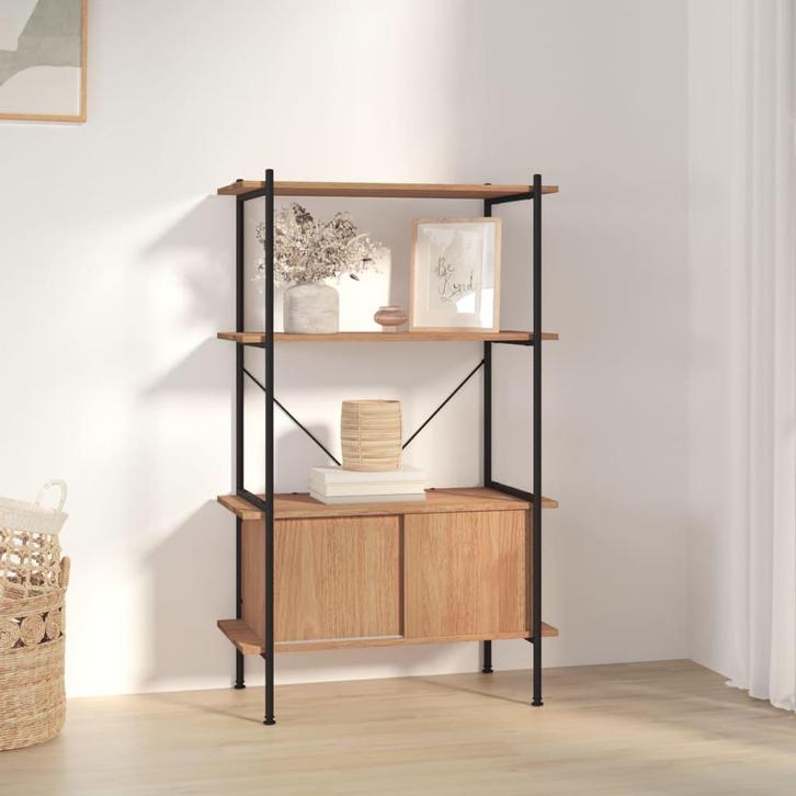 vidaXL Opbergrek 4-laags met kast 80x40x130 cm staal en, Huis en Inrichting, Kasten | Boekenkasten, Nieuw, Verzenden