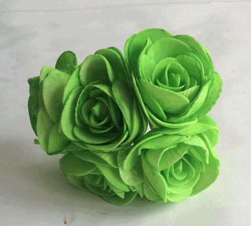Camelia ranonkel foambloem green neon doos 30st foambloemen, Maison & Meubles, Accessoires pour la Maison | Plantes & Fleurs artificielles