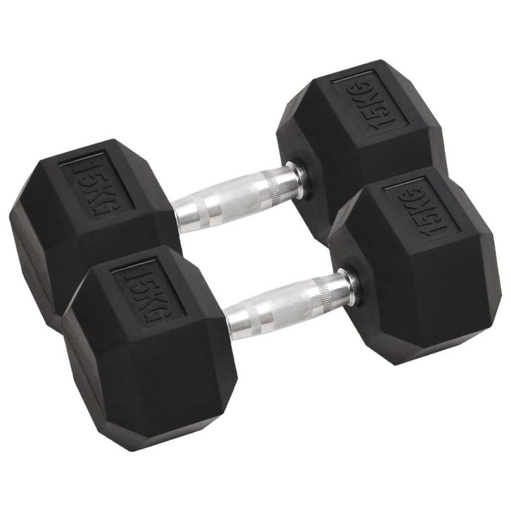 vidaXL Halters 2 st 30 kg totaal gietijzer, Sport en Fitness, Fitnessmaterialen, Nieuw, Verzenden