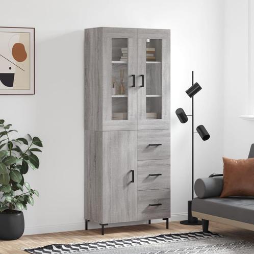 vidaXL Hoge kast 69,5x34x180 cm bewerkt hout grijs sonoma, Huis en Inrichting, Kasten | Dressoirs, Nieuw, Verzenden