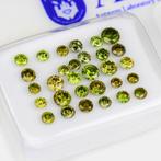 30 pcs Diamant (Kleurbehandeld) - 1.08 ct - Rond - Fancy,, Nieuw