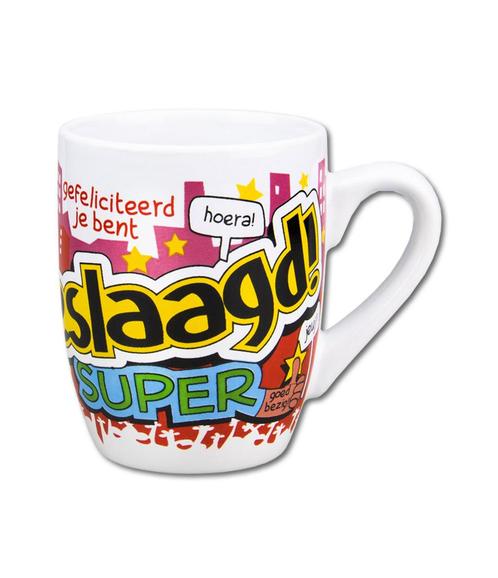 Mok Geslaagd School 12cm, Hobby en Vrije tijd, Feestartikelen, Nieuw, Verzenden