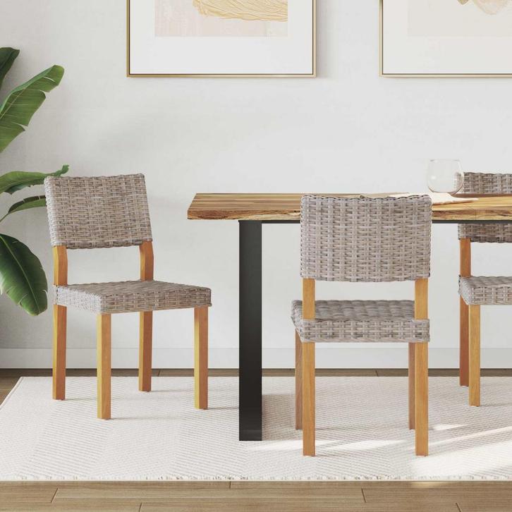 vidaXL Eetkamerstoel 2 pcs Kubu grijs 46 x 55 x 84 cm Kubu, Huis en Inrichting, Stoelen, Nieuw, Verzenden