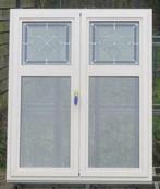 aluminium raam , chassis , venster 118 x 145 met loodglas, Nieuw, Raamkozijn, Ophalen of Verzenden, 75 tot 150 cm