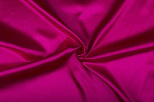 Satijn stof fuchsia - Polyester stof 15m op rol, Hobby en Vrije tijd, Stoffen en Lappen, 120 cm of meer, 200 cm of meer, Roze