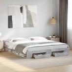 vidaXL Bedframe met lades bewerkt hout betongrijs 180x200 cm, Huis en Inrichting, Slaapkamer | Bedden, Verzenden, Nieuw